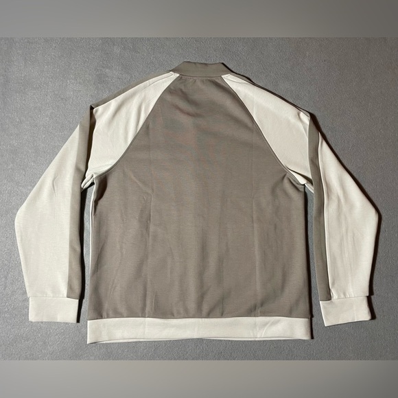 Elie Tahari Men’s Jacket Tan White  Size Large Raglan Varsity Coat Casual - Picture 6 of 6
